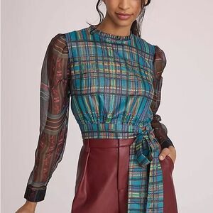 Roopa Pemmaraju Puff-Sleeved Organza Blouse